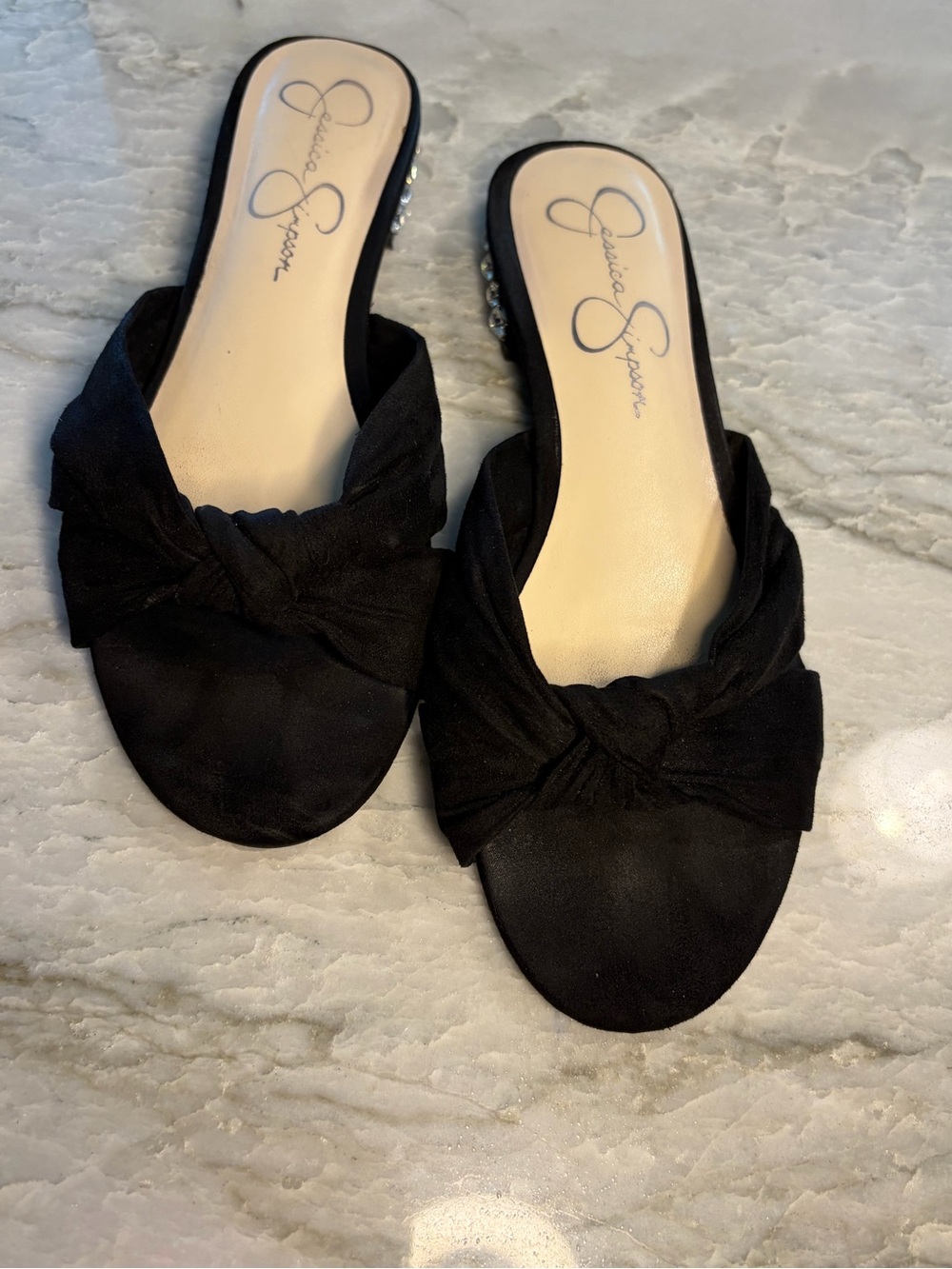 Jessica Simpson Black Knotted Slide Mules